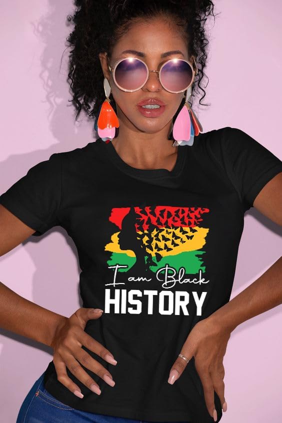 Black History T Shirts for Women Black History Month Shirts Funny I Am Black History Tees African American Tops - Image 4
