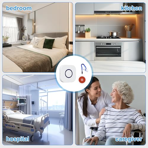 Caregiver Pager Wireless Emergency Button with SOS Alert for Seniors at Home - 38 Melodies 1000+ Feet Range for Elderly Patient Disabled Home Care Life Alert - 1 Plugin Receiver + 1 Transmitter White - Image 7