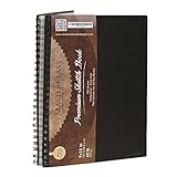 Masterclass Premium 9 Inch by 12 Inch Spiral Bound Hardcover Sketchbook, 100-Sheets, Acid-Free, Perfect Sketchpad For Traveling, Durable Cover And Binding Allow Your Drawing Pad To Lay Flat.