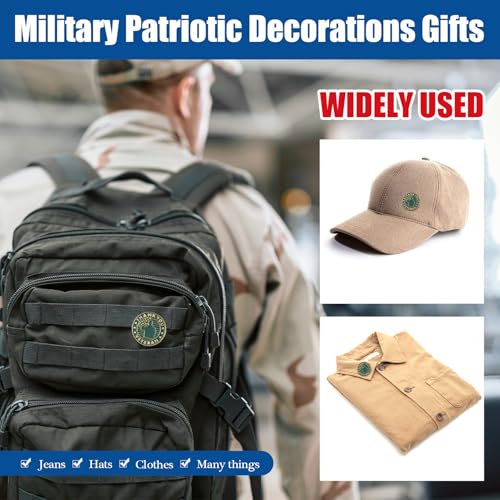50 Pcs Veteran Label Pins, Military USA Patriotic American Flag Pins, Veterans Day Gifts for Men and Women, Gold Butterfly Clutch Back2