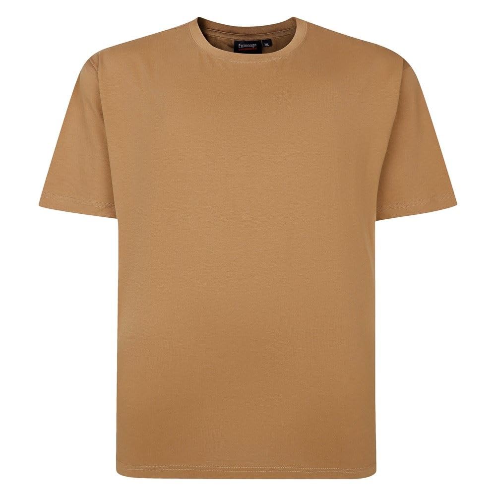Espionage Plain Tee for Men in Dark Sand, 5XL