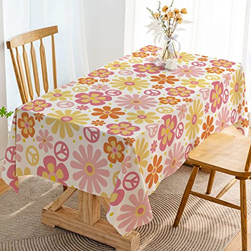 Hafangry Groovy Nappe rétro hippie bohème - Décoration de fête - Motif marguerite - Pour...