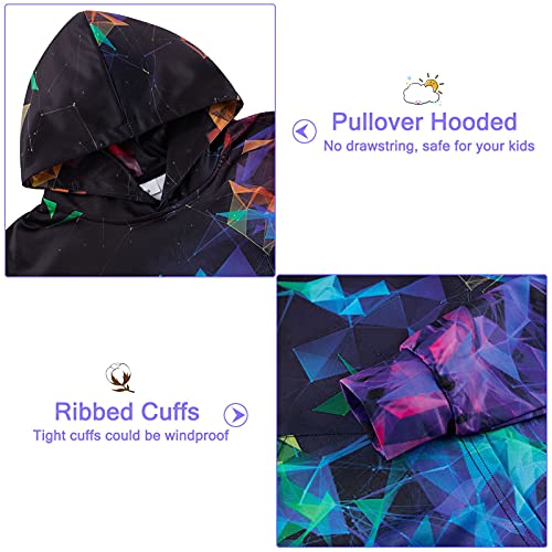 Raisevern Girls Boys Hoodies Cool Hooded Sweatshirt Casual 3D Pullover Hoodie For Kids Long Sleeve Hoodie Novelty Colorful Geometric Soft Hoody With Pockets 14-16 Years #TOP4