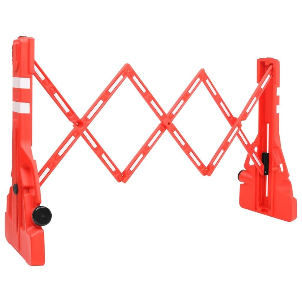 Barrera plegable de polietileno, 210 x 50 x 105 cm, color rojo