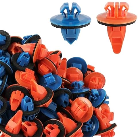 AUTOKAY New 100x Orange & Blue Clips for 4Runner Tacoma Trim Moulding 75395-35070 75396-35020 Cover