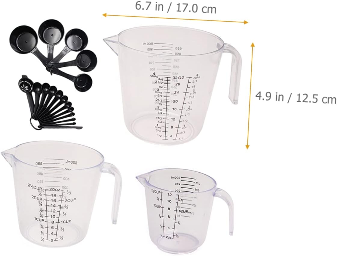 20pcs Liquid Measuring Cups and Spoons Set Measuring Tools for Baking Cooking and Hair Dye Mixing Graduations