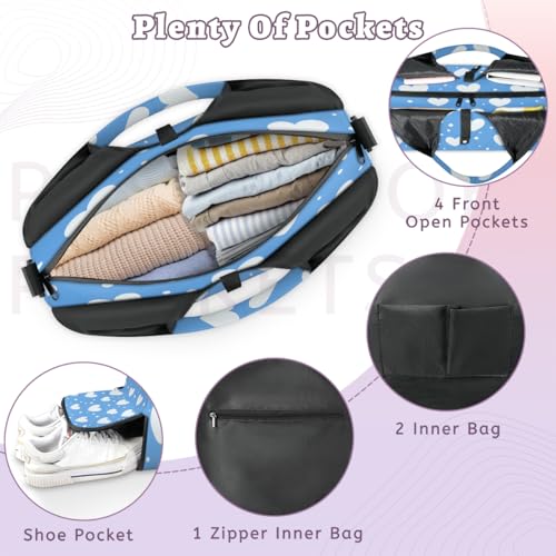 Yoga Bag for Women，Waterproof Polyester Gym Bag Detachable Strap,Shoe Pocket，Double Zipper,Geometric Pattern Design Duffel Bags3