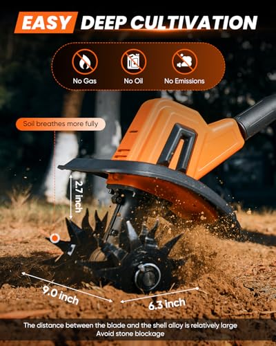 Saker 22V Cordless Garden Tiller for Gardening with Adjustable Speed - image 4