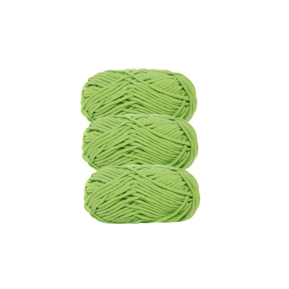 Soft Baby Wool for Knitting, 3 x 100g, Super Soft Velvet Chenille Yarn, Fluffy Soft Wool, Crochet Yarn for DIY Knitting Projects (28 Grass Green) โ image 1