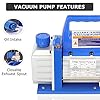 FAHKNS 3CFM Rotary Vane Vacuum Pump 110V for HVAC/Auto AC R410a R134 Refrigerant Recharging or Wine Degassing, Laboratory, Medical or Milking #5