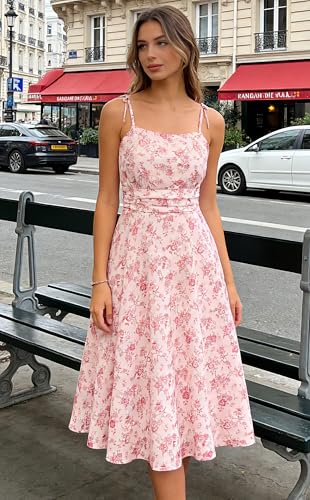 Image of Belle Poque Women's Spaghetti Strap Midi Vintage Tea Party Dress | Belle Poque Women's Spaghetti Strap Midi Vintage Tea Party Dress,A-line,Cocktail Dress,Graduation Homecoming Dress