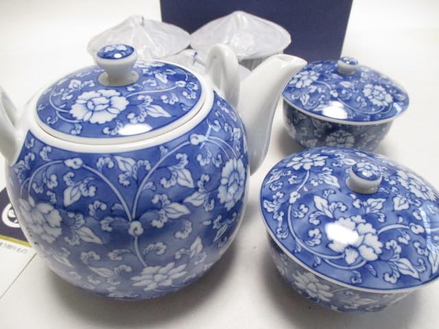 Amazon.co.jp: たち吉 濃唐草 茶器セット 土瓶 蓋付き湯呑 湯飲み 茶器