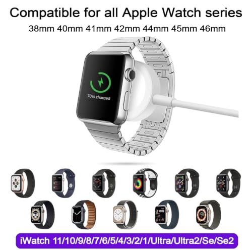 USB C Charger Cable for Apple Watch Portable iWatch Charger Fast Charging for Apple Watch Series 11 10 9 8 7 6 5 4 3 2 1 Se Ultra Smart Watch Charger Apple Magnetic Wireless Charging Cord