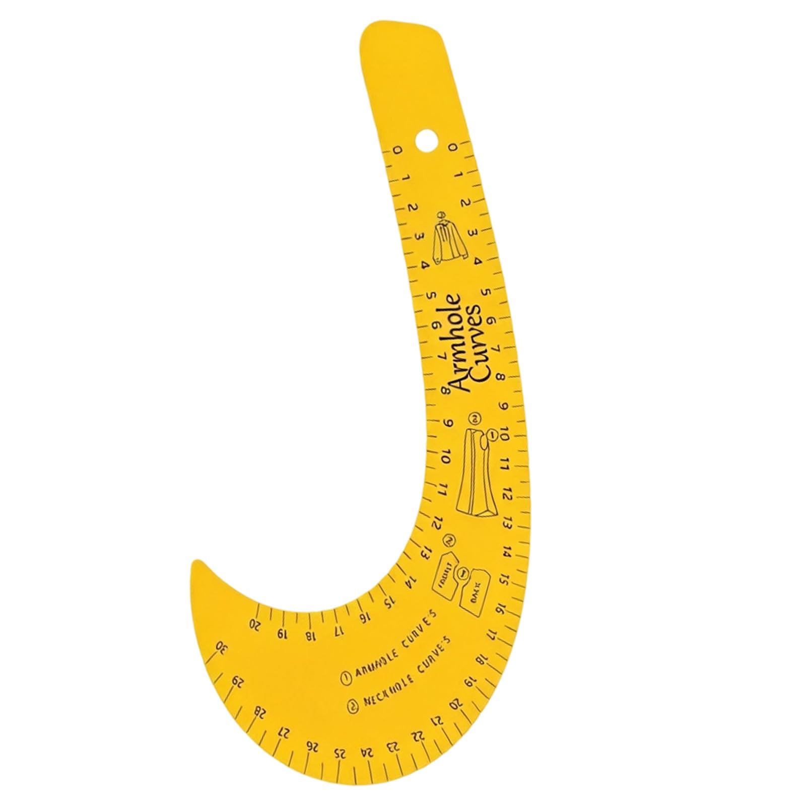 Shntig Yellow Industrial Use Acrylic French Curved Ruler For Clothing Design And Alterations Curved Ruler For Armhole Neckling Drafting Dressmaking Scale
