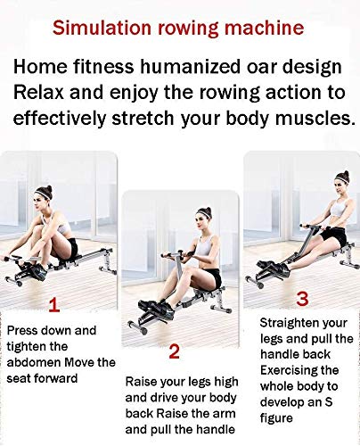 Image of Fitness Equipment Rowing Machine,Hydraulic Resistance Rowing Machine,Indoor Rowing Machine Rowing Bench Abdominal Fitness Equipment,90 Folding Storage,Double Track