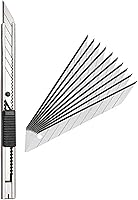 Vista 1 de 1 cuchillo utilitario con cerradura para mano derecha e izquierda de 0.354 in con 10 cuchillas reemplazables, cuchillo de corte de vinilo