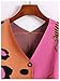 WDIRARA Women's Leopard Tiger Print Cardigan V Neck Long Sleeve Color Block Button Down Sweater Outwear Pink XX-Large
