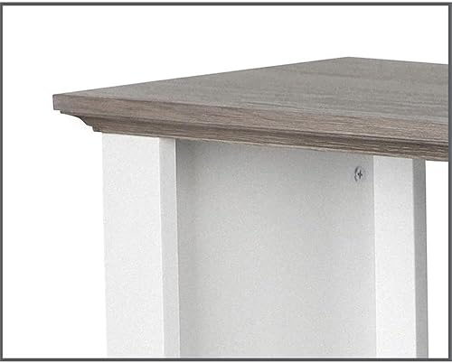 Miniatura 4 de Saint Birch Finley - Estantería de madera moderna con 6 estantes, organizador cuadrado, color blanco y madera flotante