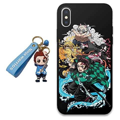 StarryCase Compatible with Samsung Galaxy A35 5G Case Anime Demon -Slayer Design Soft Silicone Animation Cartoon Cool Case for Samsung Galaxy A35 5G (with Tanjirou Figure Keychain) Cover
