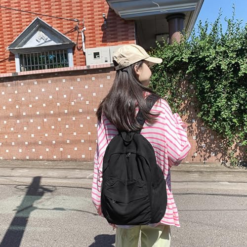Mochila de lona moderna y versátil con compartimentos para libros 4