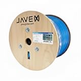JAVEX CAT 6A Ethernet Cable 500ft Shielded FTP [UL Listed] CMR Riser, for PoE++, 23AWG Solid Bare Copper, 750MHz, ETL Listed Made in Taiwan, Shielded Cat6a Cable, Blue