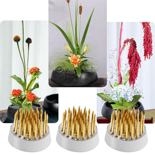 Rana de flores kenzan de cobre con cinta protectora para jarrones y centros 6