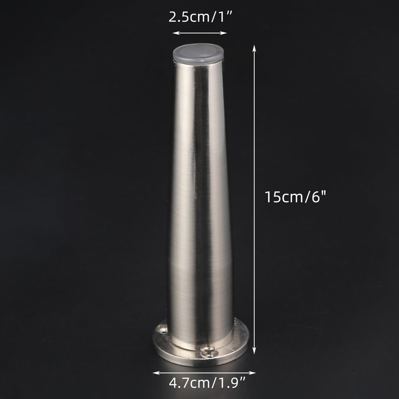 Generico Piedini per Divano Spazzolati da 15 cm 4 Pezzi Superficie Conica in Lega di Zinco Galvanizzata Altezza Piedini per Tavolo: 8-15 cm Gambe per Divano 15 cm/6"