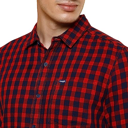 Image of Wrangler Men's Checkered Blue Shirt