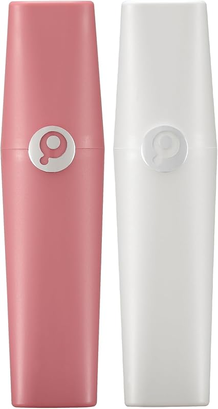 Frasco spray recarregável para perfume Perfume Pod ATOM, plástico, 5 mL, branco e rosa, pacote com 2