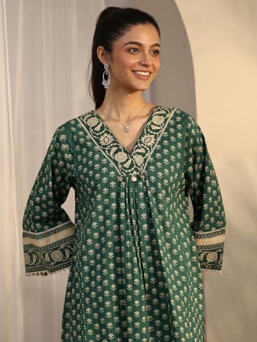 Image of Libas Printed Cotton A-Line Kurti for Women
