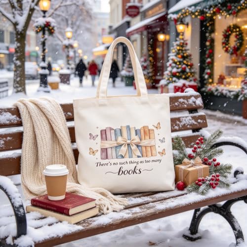 yuboo Canvas Tote Bag Book Lovers Gifts, Fall Christmas Gift for Women - image 8