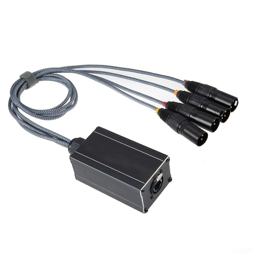 XLR-Verlängerungskabel, 4-Wege-Netzwerk-Audio-Splitter-Adapter, professioneller Bühnen-Sound-Systemanschluss für PA-Geräte (weiblicher Sitz)