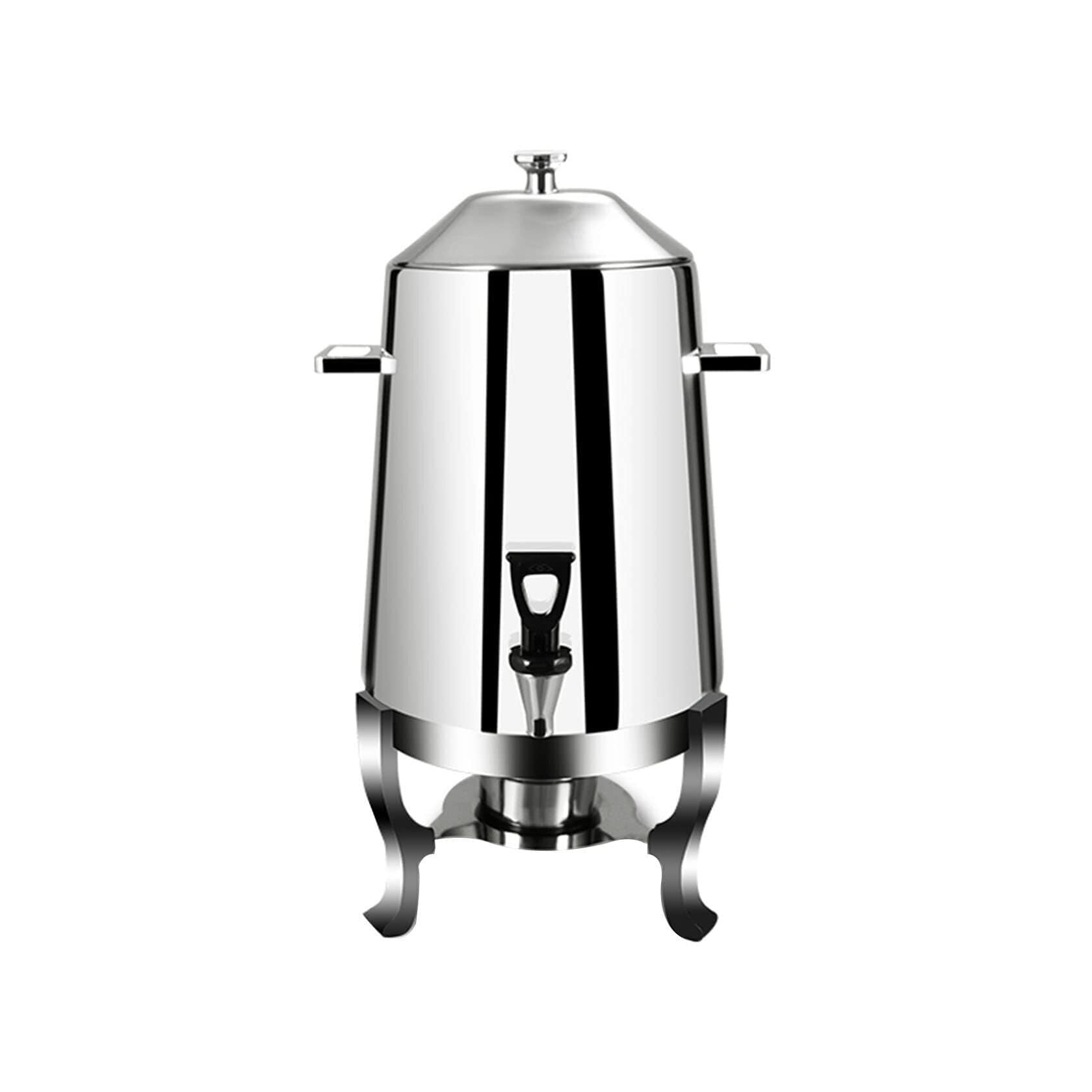 MYUYEE 13L Stainless Steel Beverage Dispenser With Faucet - Commercial Drink Dispenser For Soymilk, Coffee, & Hot Beverages, Alcohol Heating (Silver)