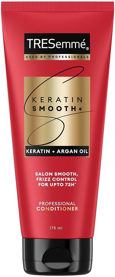TRESemme Keratin Smooth Conditioner 190ml With Keratin Protein and Argan Oil | Salon-Like Smooth Hair | Up To 72H Frizz Control