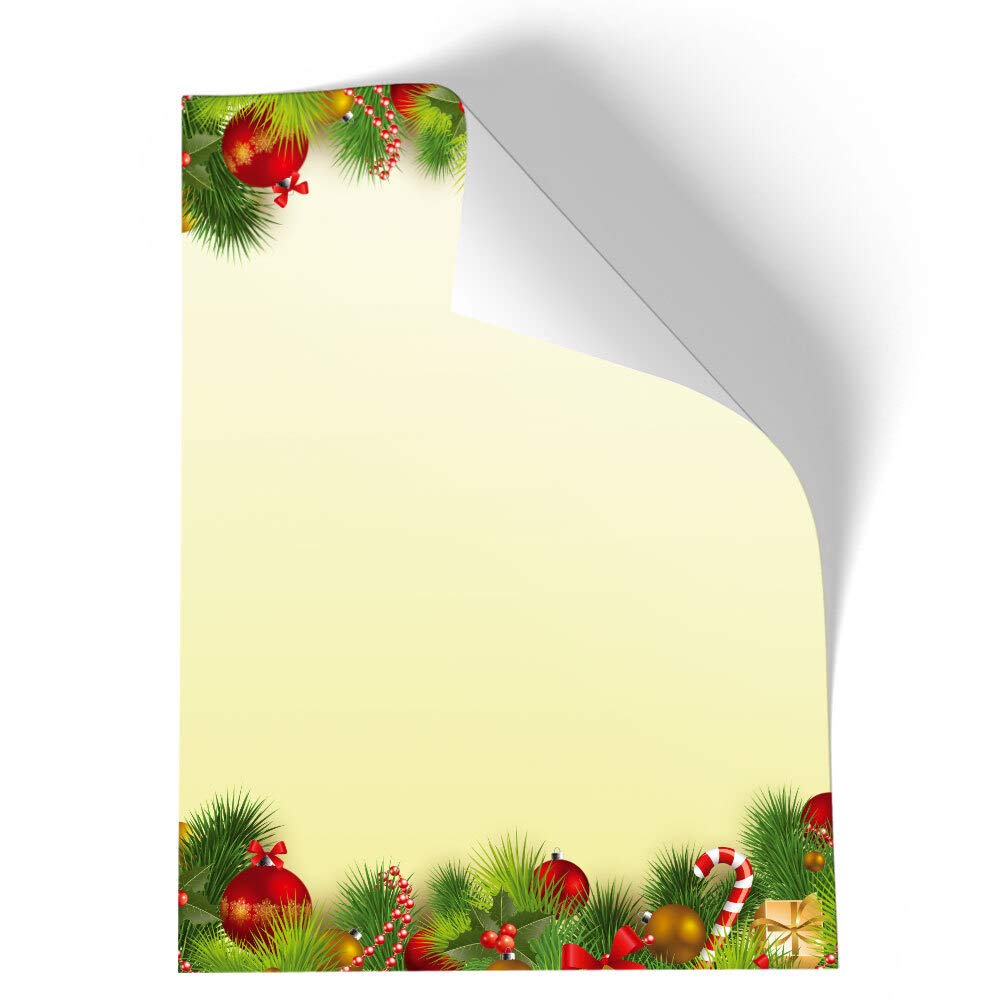 Carta da lettera decorata Natale AUGURI NATALIZI DIN A4 50 fogli