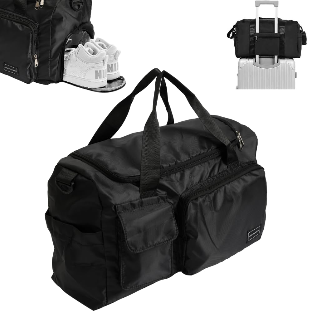 Womens Mens Sports Gym Bag Duffle Bag with Shoes Compartment - Image 2