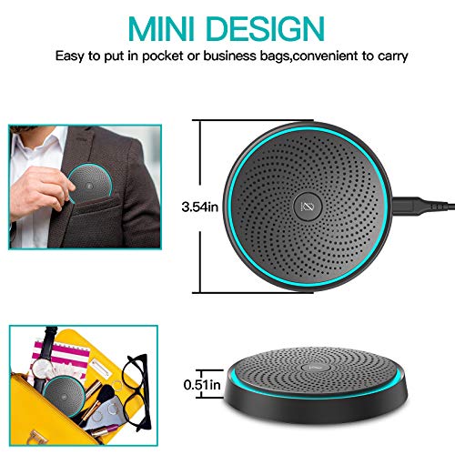 USB Mikrofon PC für Konferenz, Konferenzmikrofon Plug & Play, One Mute Button Control, für Online-Meetings, Aufnahme… – Bild 8