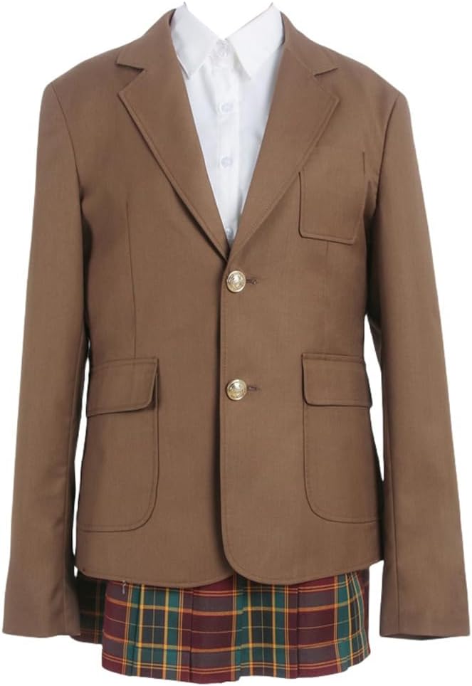 Women's JK Suit Two Button Long Sleeve Blazer Jacket Lapel Collar School Uniform Coat Casual Office Suit