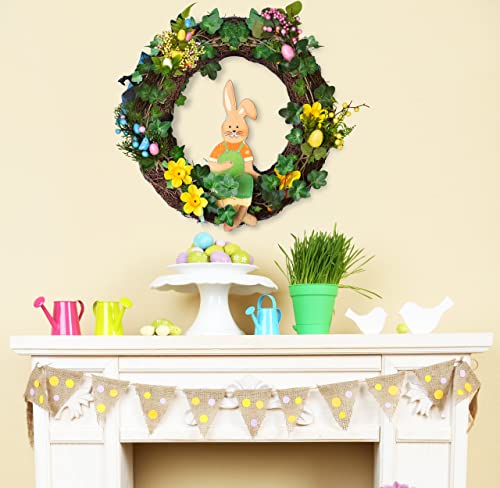 Spring Easter Artificial Flower Bouquet With Egg Ornaments Set Of 4 Pastel Silk Floral Stem Pick Flowers Arrangement Decor For Cemetery Wedding Holiday Basket Vase Filler Table Centerpiece Decorations #TOP5