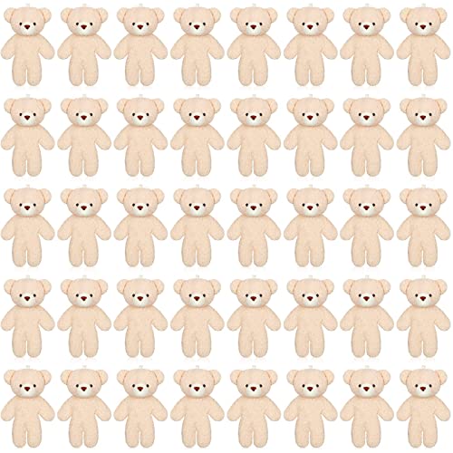 40 Pcs Mini Bear Toy 4.7 Inch Stuffed Tiny Bear Soft Bear Keychain Mini Bear Stuffed Animal Small Plush Bears Jointed Bear Soft Tiny Bear Doll For Diy Keychain Birthday Christmas (Simple Style) #TOP20