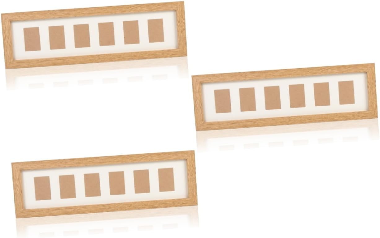 VICASKY 3pcs Wood Picture Frame for First Year Memories Photo Growth Record Holder for Newborn Shower Stylish Tabletop Decor