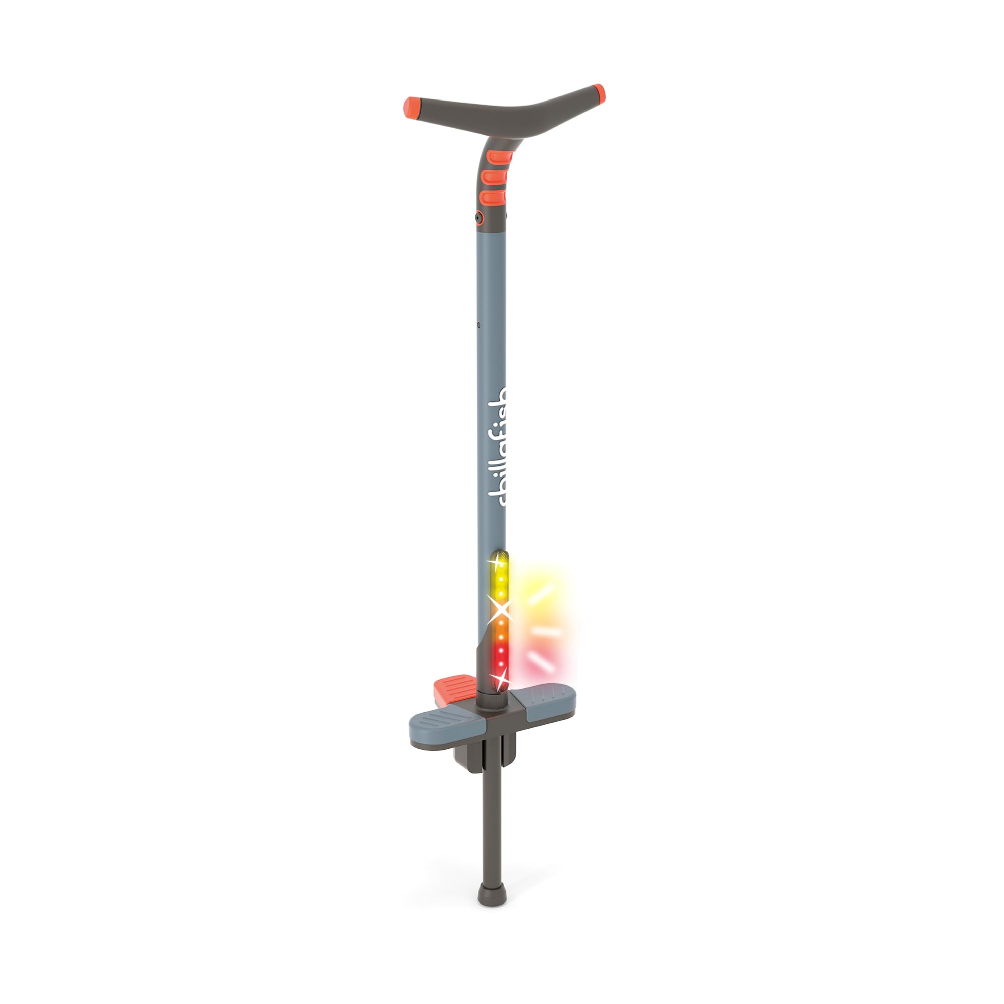 Chillafish Poogi Glow – Pogostick für Kinder ab 5 Jahren – Sprungstab, Hüpfstange, max. Belastbarkeit 35 kg, höhenverstellbar, ideal für aktive Abenteuer CPPG02PAP