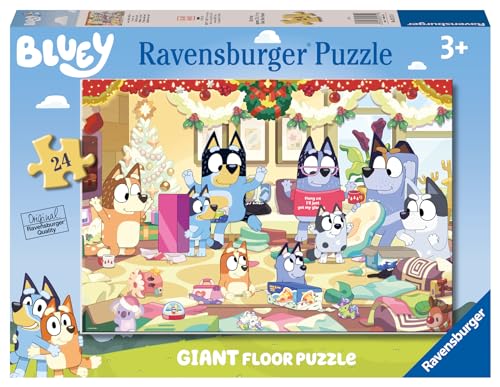Ravensburger - Puzzles de Noël avec Bluey | Puzzle 3 Ans ou Plus | Puzzles 3 Ans Ou Plus de 24 Pièces | Puzzles Enfants 69x49cm | Ravensburger Puzzle Démarrer