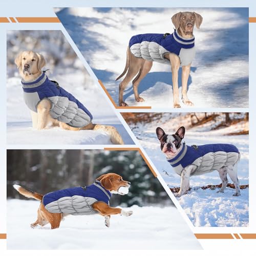 Image of Waterproof Medium Dog Coat, Warm Dog Jacket with Harness Built in, L