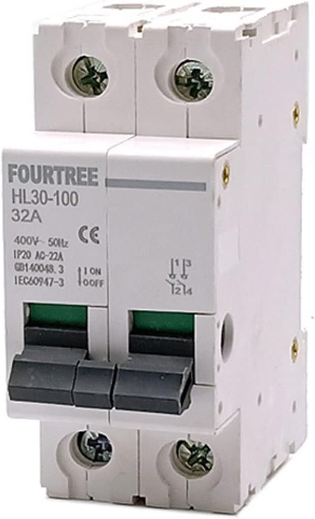 2P Main Switch HL30 Isolating Circuit Breaker Household Function Disconnector Isolator 32A 63A 100A (Color : 2P, Size : 40A)