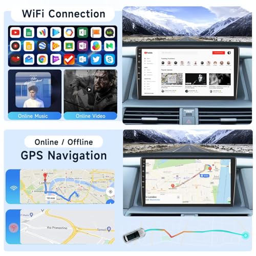 Image of 2G+64G Car Radio Stereo for Honda Accord 8th 2008-2013 with Wireless CarPlay /Android Auto, 10.1 Inch HD Touch Screen Android 13 Head Unit GPS WiFi Bluetooth FM /RDS EQ AHD Backup Camera