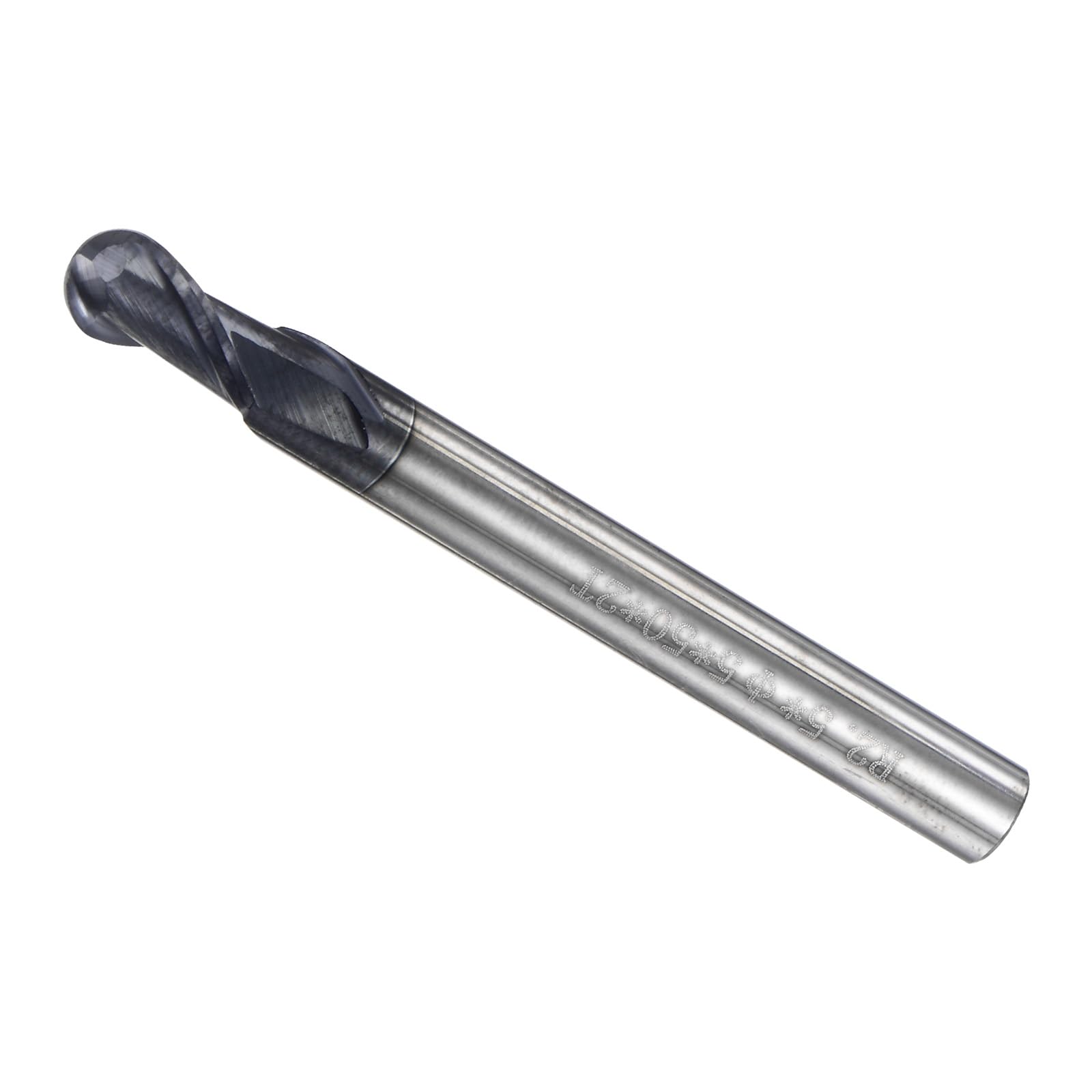 Boule Nez Extrémité Fraise, 2,5 mm Rayon 5 mm Tige 50mm Longueur, AlTiN Revêtement P05 Carbure 2 Flûtes Fraisage Cutter CNC Routeur Embout - (pour Inox Acier Durci Acier)