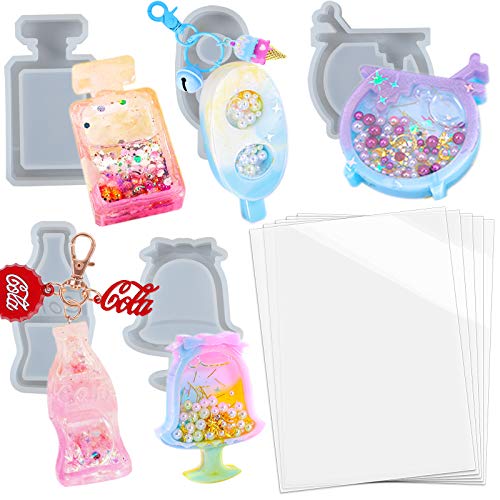 Resin Shaker Molds Set Kawaii Keychain Charms Pack of Epoxy