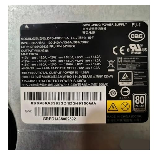 Alimentation P900 P910 1300W DPS-1300FB A bloc de rechange Lenovo ThinkStation