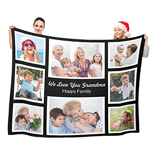 Mom Birthday Gifts Personalized Mom Gifts Customizable Gifts for Mom Custom Throw Blanket Personalized Blankets with My Own Photos Names,Gifts for Mom,Grandma,40X50INCH